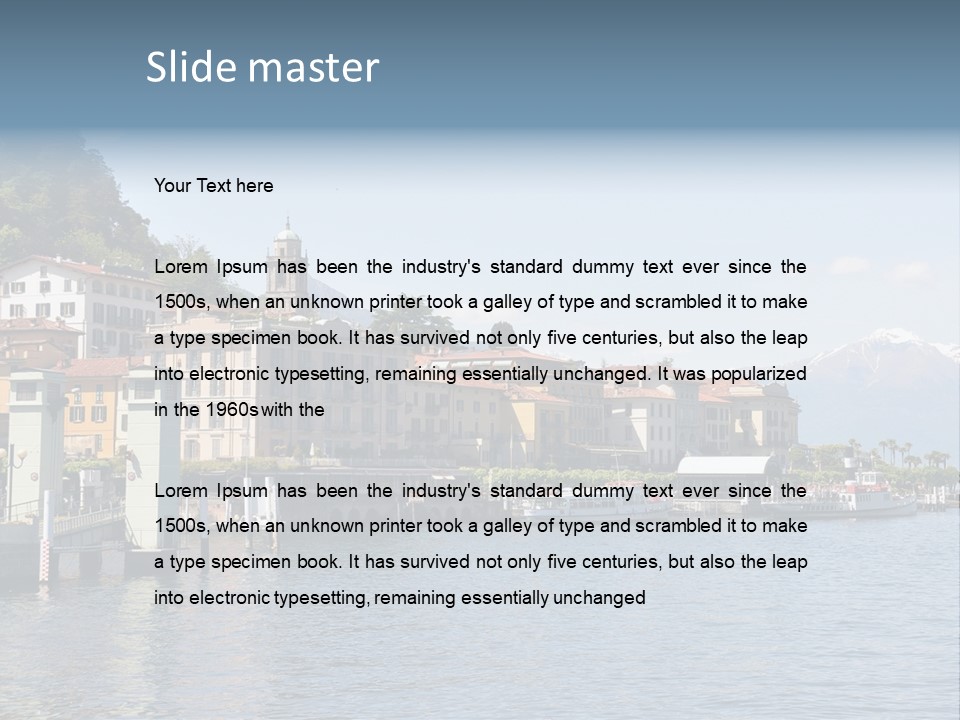 A Large Body Of Water With Houses On It PowerPoint Template