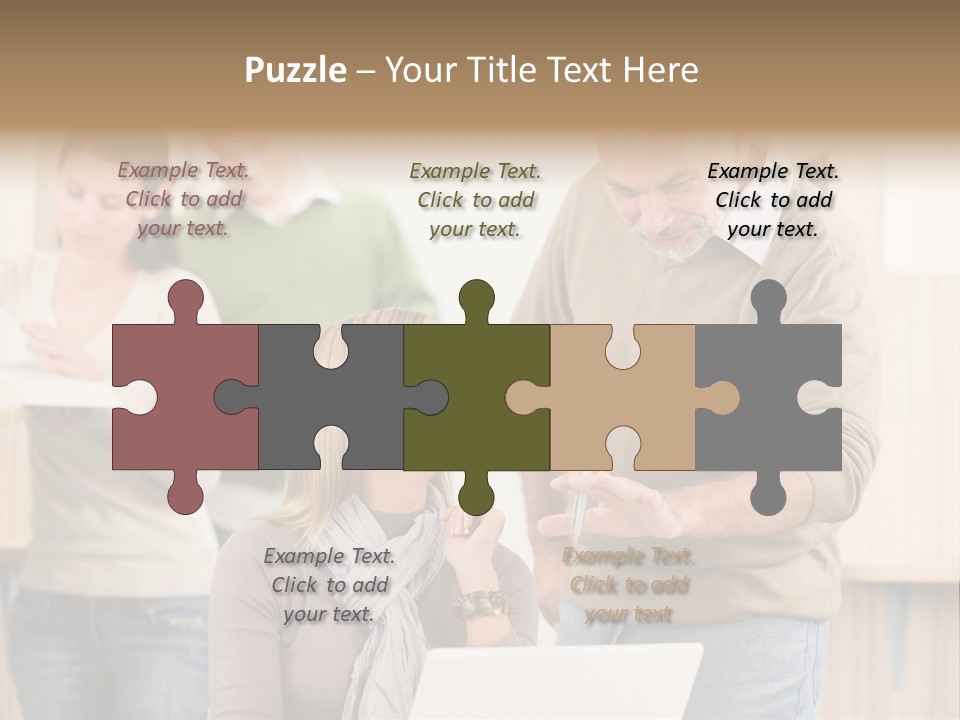 Jump Caucasian Couple PowerPoint Template