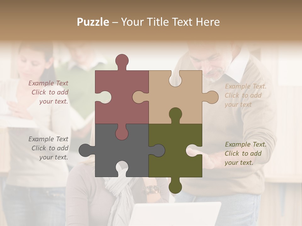 Jump Caucasian Couple PowerPoint Template