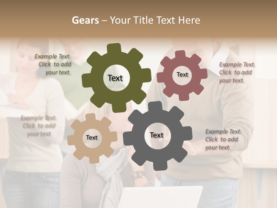 Jump Caucasian Couple PowerPoint Template