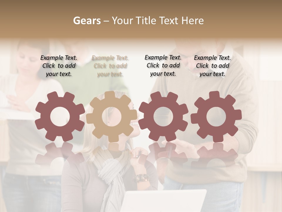 Jump Caucasian Couple PowerPoint Template