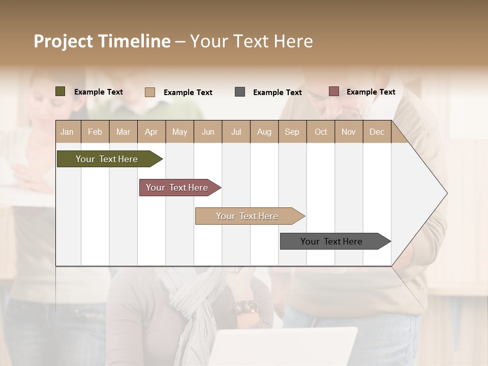 Jump Caucasian Couple PowerPoint Template