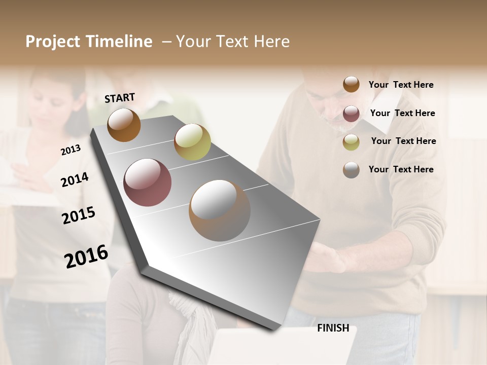 Jump Caucasian Couple PowerPoint Template