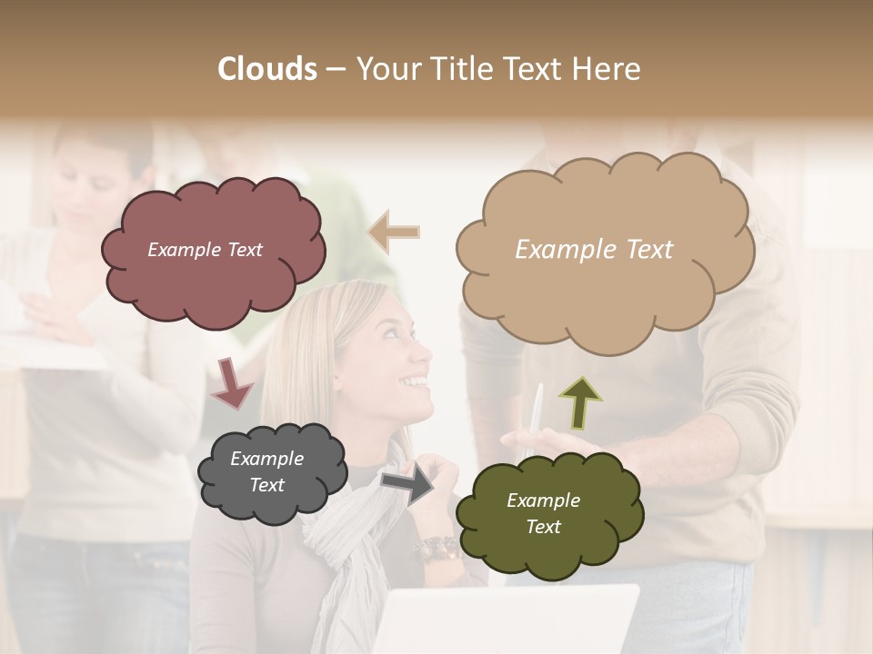 Jump Caucasian Couple PowerPoint Template