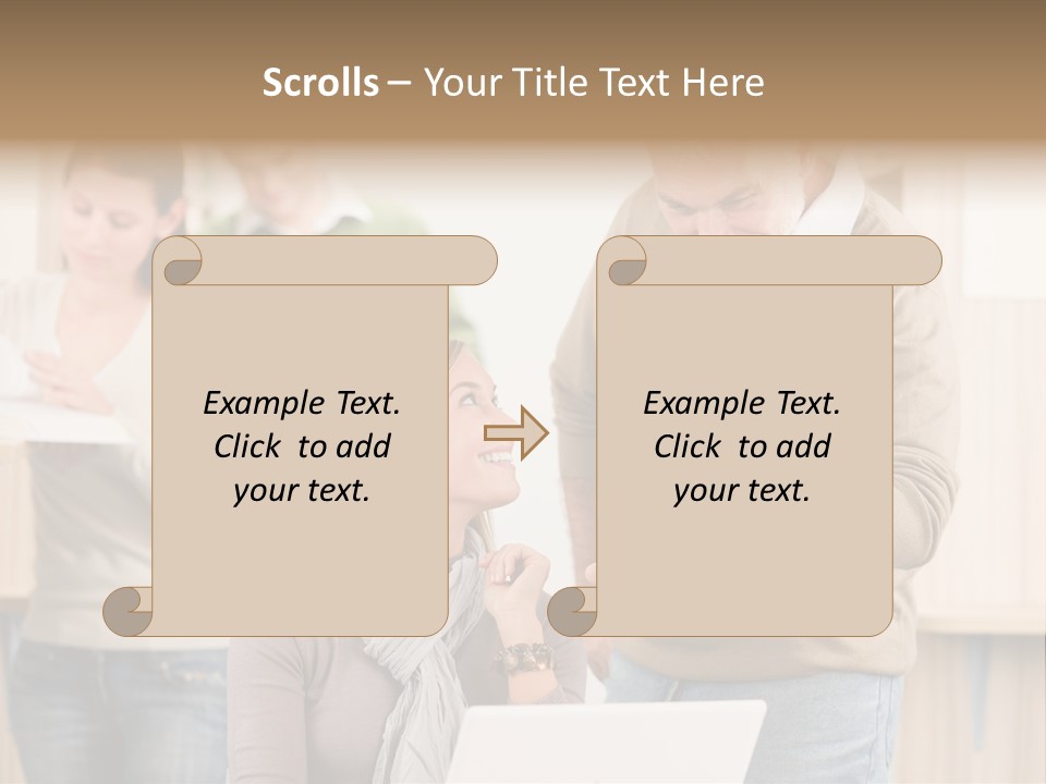 Jump Caucasian Couple PowerPoint Template