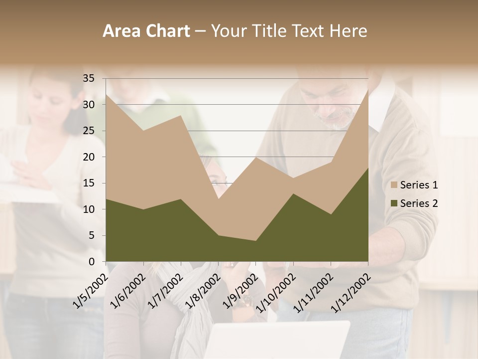 Jump Caucasian Couple PowerPoint Template