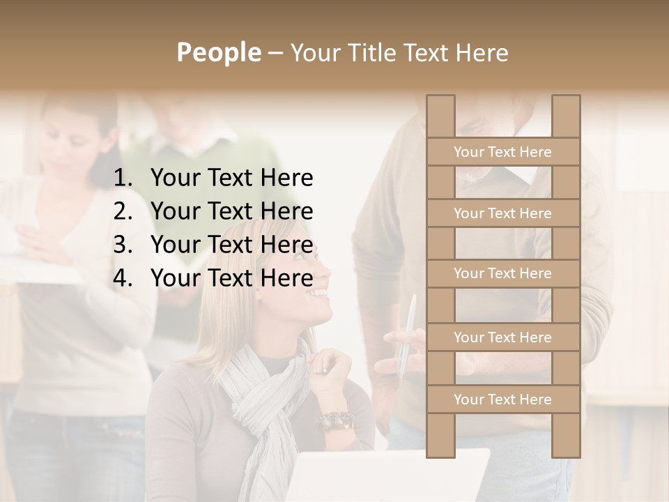 Jump Caucasian Couple PowerPoint Template