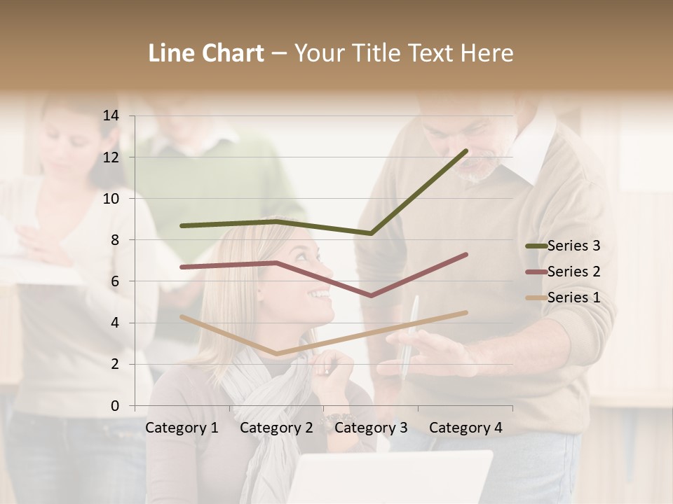 Jump Caucasian Couple PowerPoint Template
