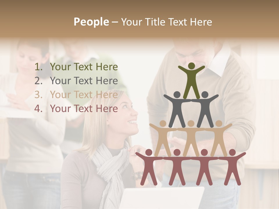 Jump Caucasian Couple PowerPoint Template
