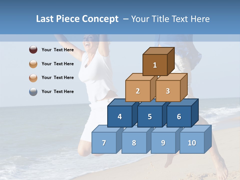 Jump Caucasian Couple PowerPoint Template