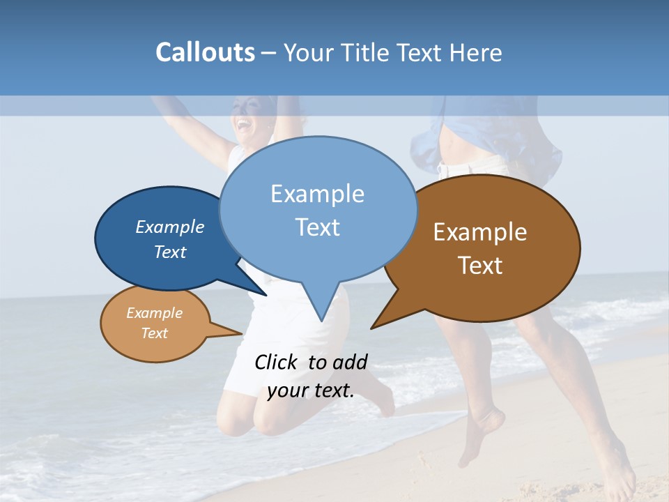 Jump Caucasian Couple PowerPoint Template