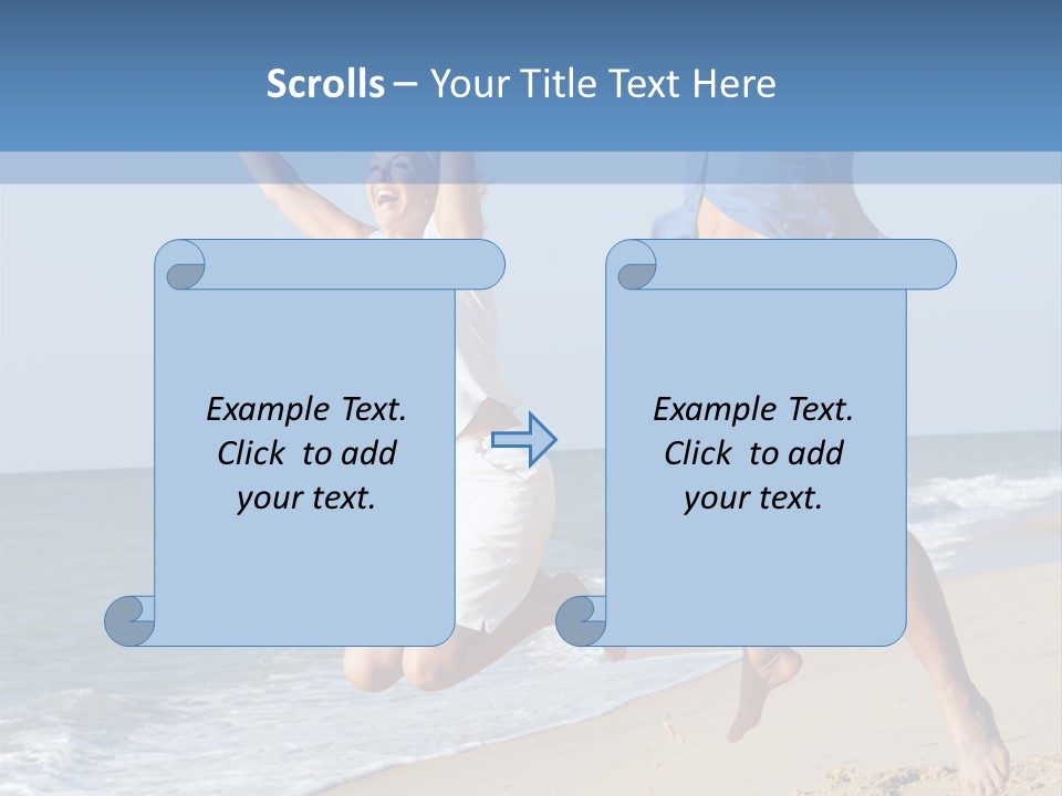 Jump Caucasian Couple PowerPoint Template
