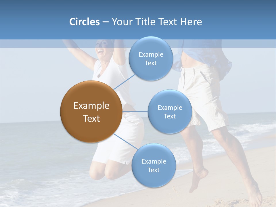 Jump Caucasian Couple PowerPoint Template