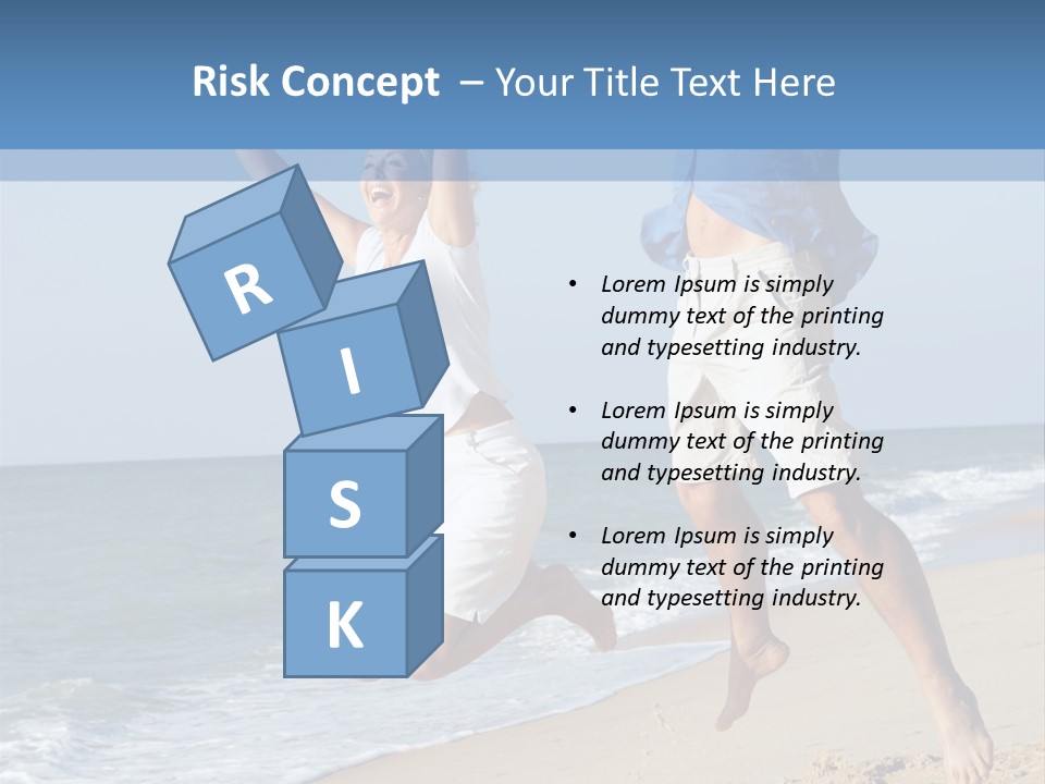 Jump Caucasian Couple PowerPoint Template