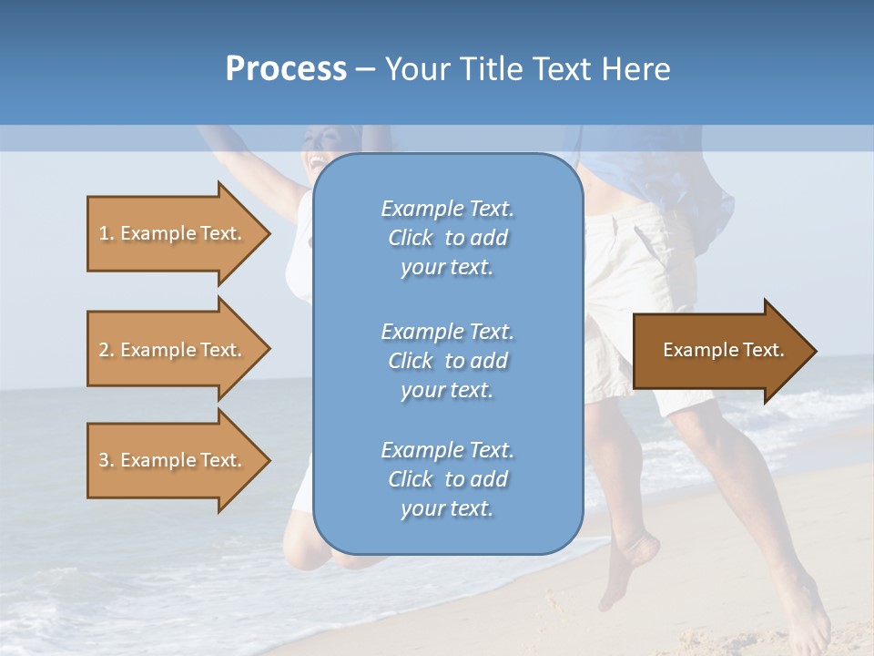 Jump Caucasian Couple PowerPoint Template
