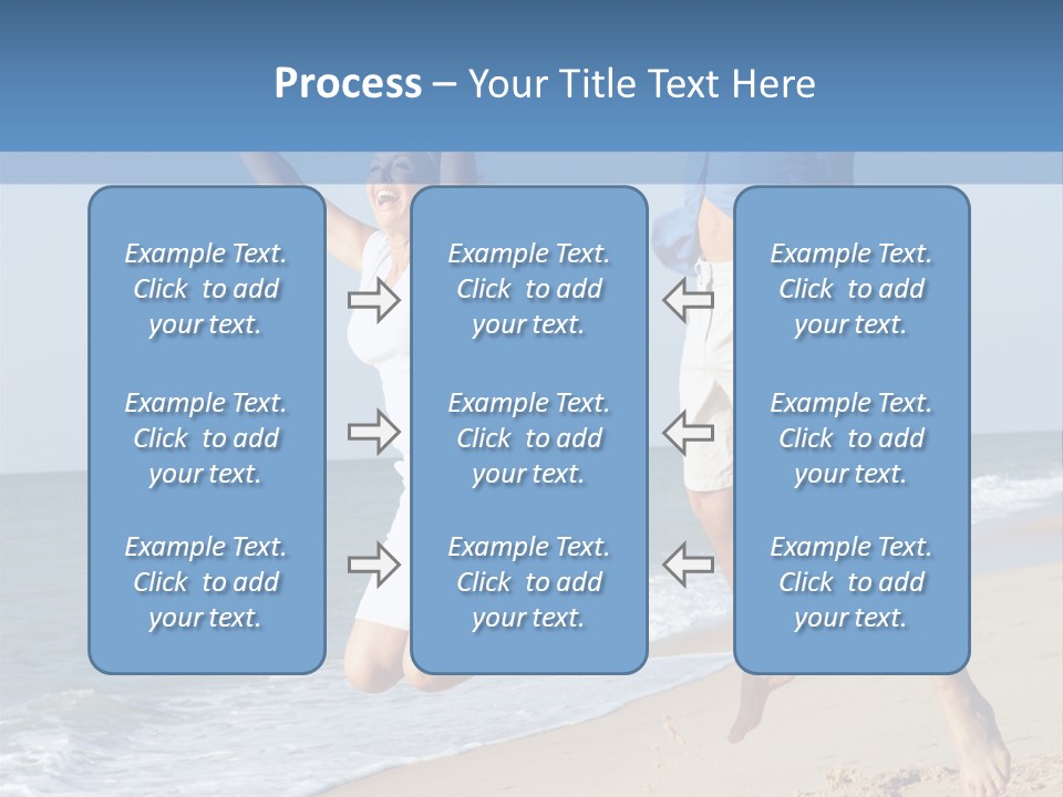 Jump Caucasian Couple PowerPoint Template