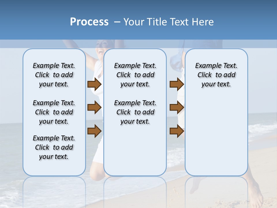 Jump Caucasian Couple PowerPoint Template