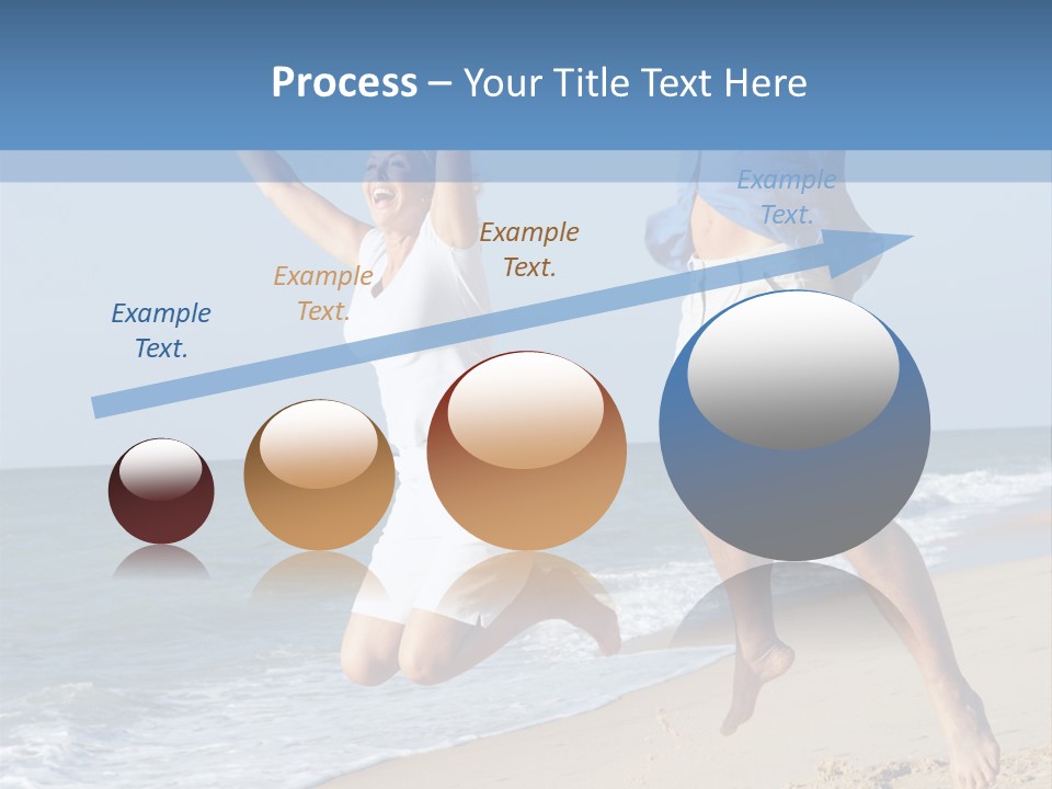 Jump Caucasian Couple PowerPoint Template