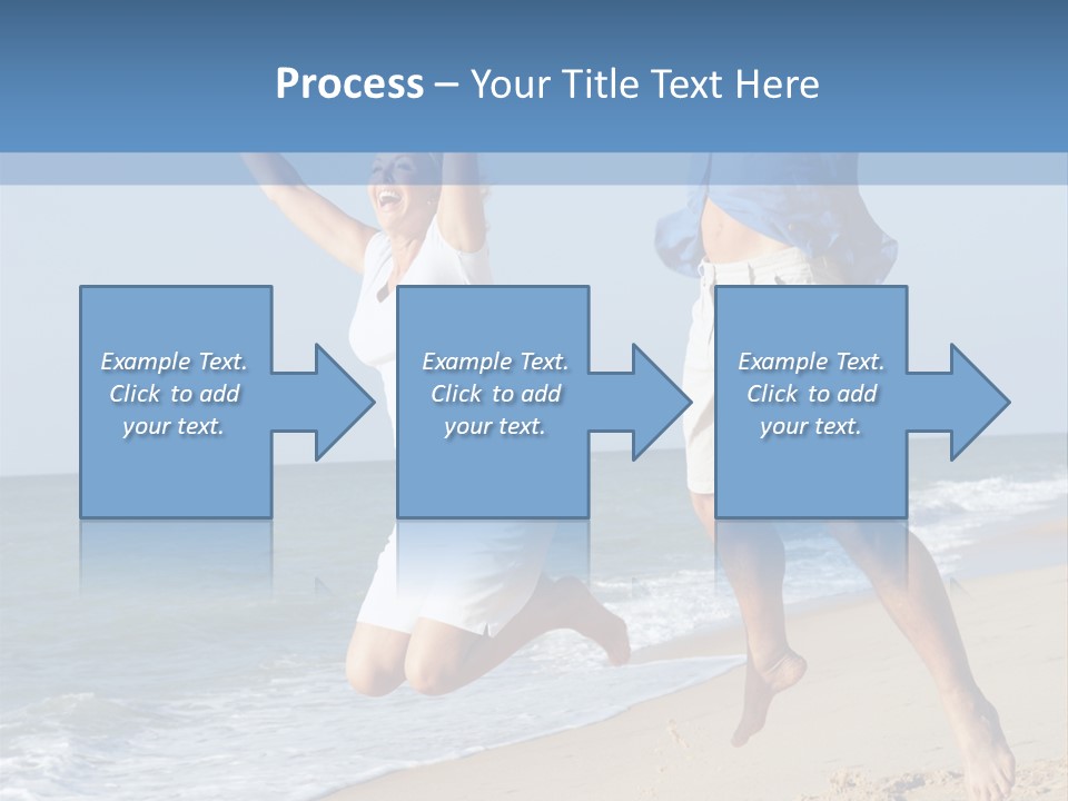 Jump Caucasian Couple PowerPoint Template