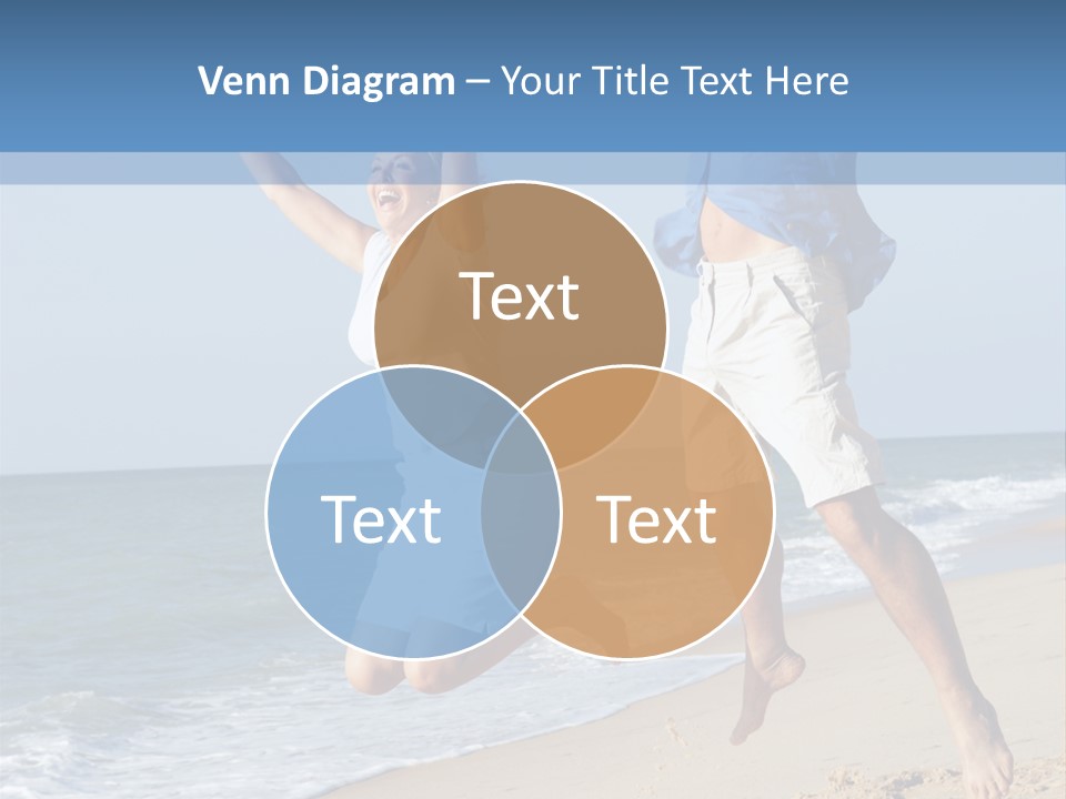 Jump Caucasian Couple PowerPoint Template