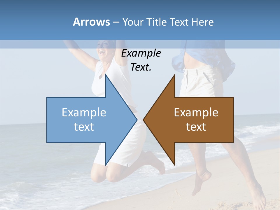 Jump Caucasian Couple PowerPoint Template