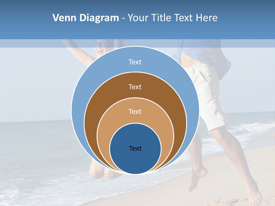 Jump Caucasian Couple PowerPoint Template