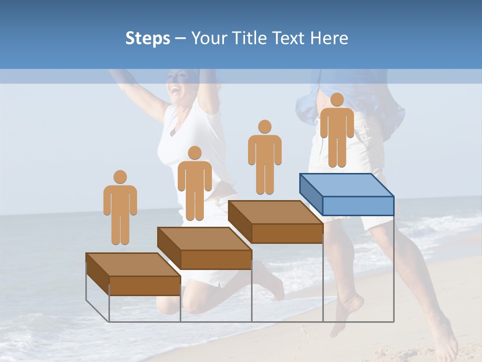 Jump Caucasian Couple PowerPoint Template