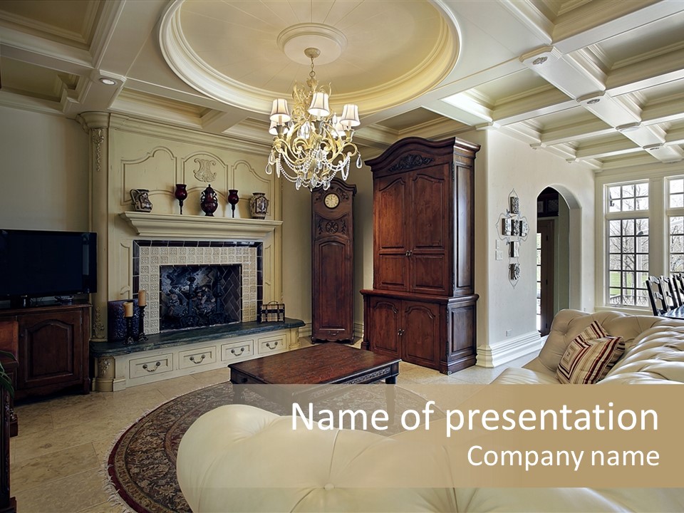 Fireplace Luxury Carpet PowerPoint Template