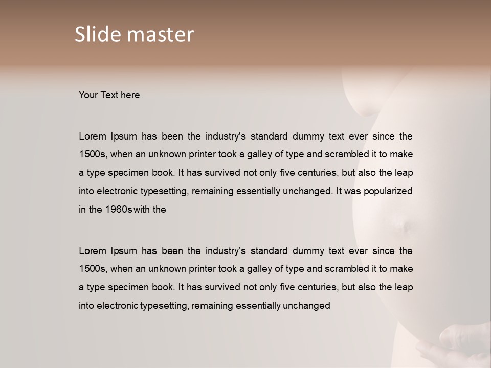 A Pregnant Woman Holding Her Belly In Her Hands PowerPoint Template