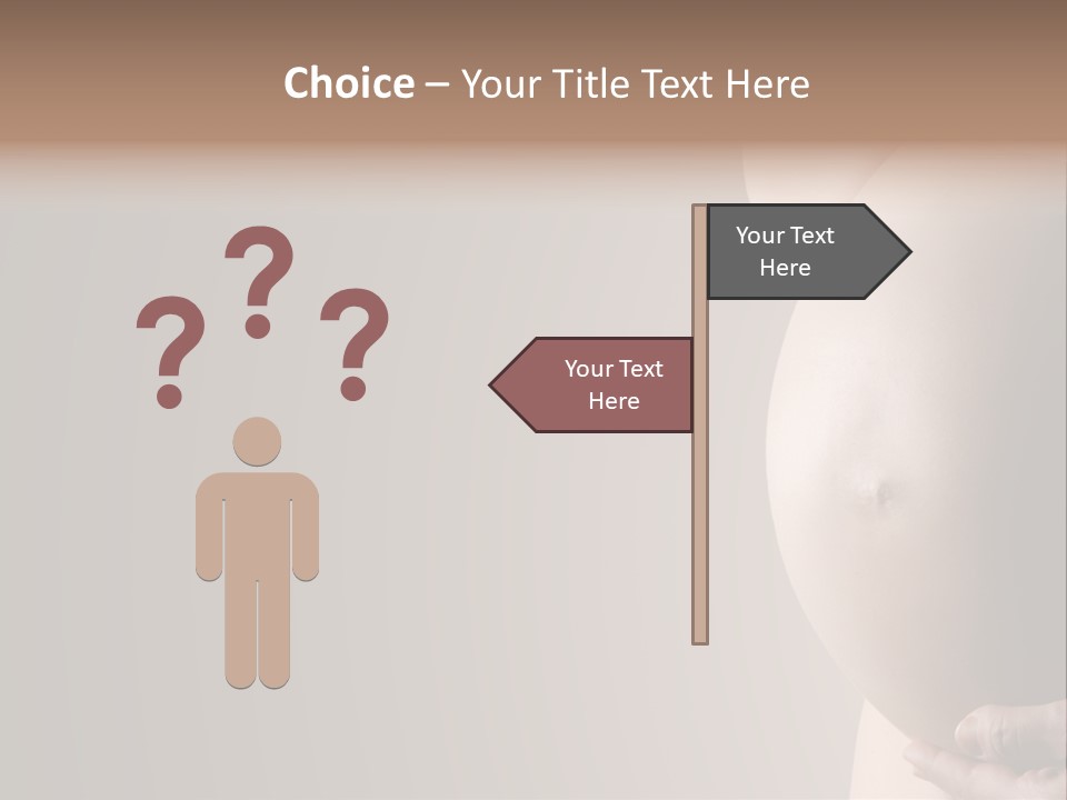 A Pregnant Woman Holding Her Belly In Her Hands PowerPoint Template