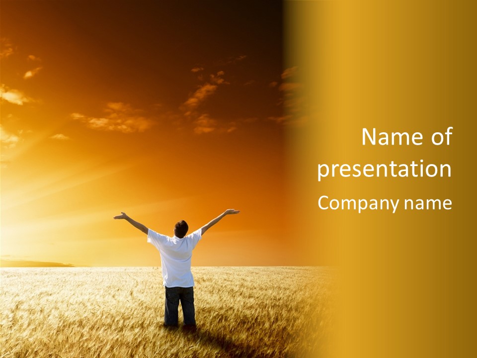 Plain People Boy PowerPoint Template