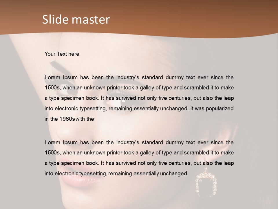 A Woman With A Necklace And Earrings On Her Neck PowerPoint Template