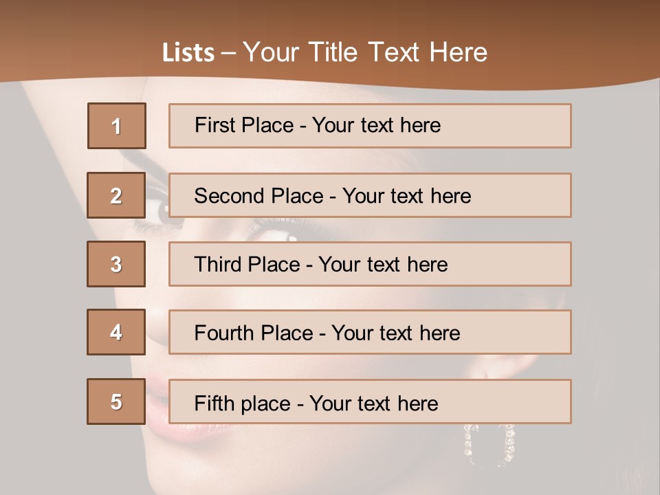 A Woman With A Necklace And Earrings On Her Neck PowerPoint Template