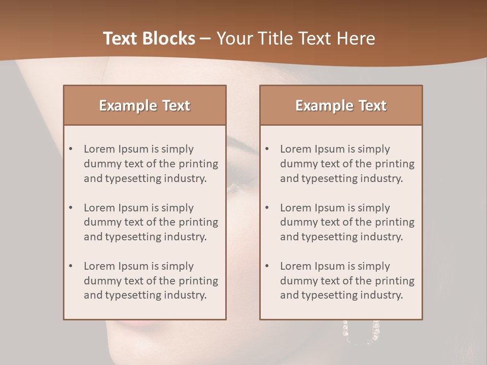 A Woman With A Necklace And Earrings On Her Neck PowerPoint Template