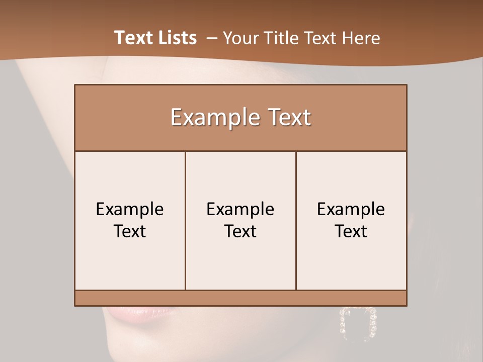 A Woman With A Necklace And Earrings On Her Neck PowerPoint Template