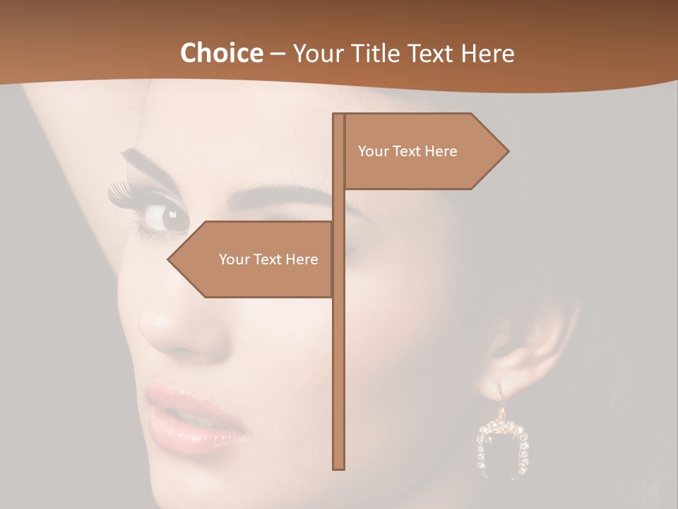 A Woman With A Necklace And Earrings On Her Neck PowerPoint Template