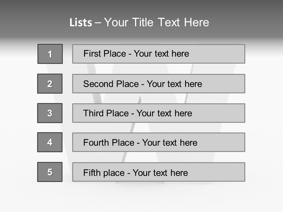 A White Letter With A Shadow On It PowerPoint Template