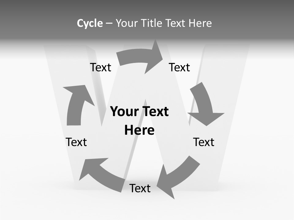 A White Letter With A Shadow On It PowerPoint Template