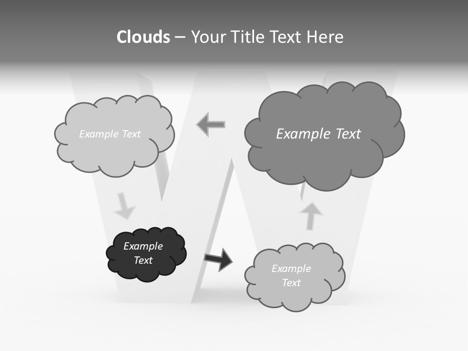 A White Letter With A Shadow On It PowerPoint Template