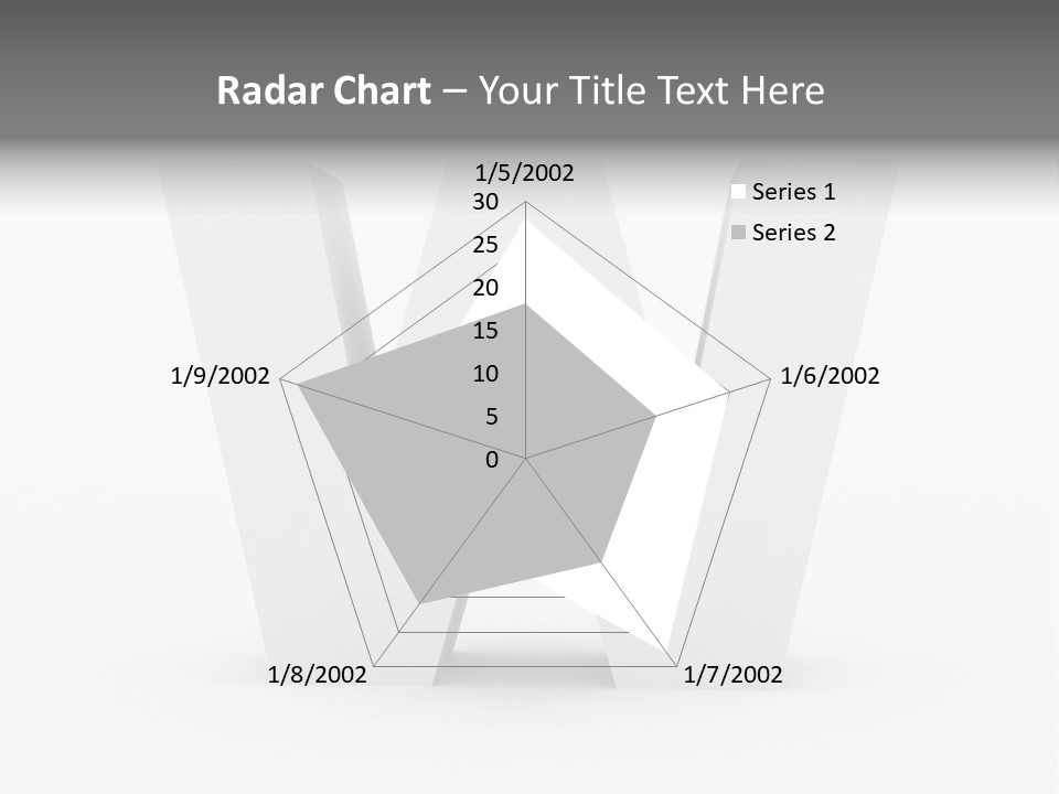A White Letter With A Shadow On It PowerPoint Template