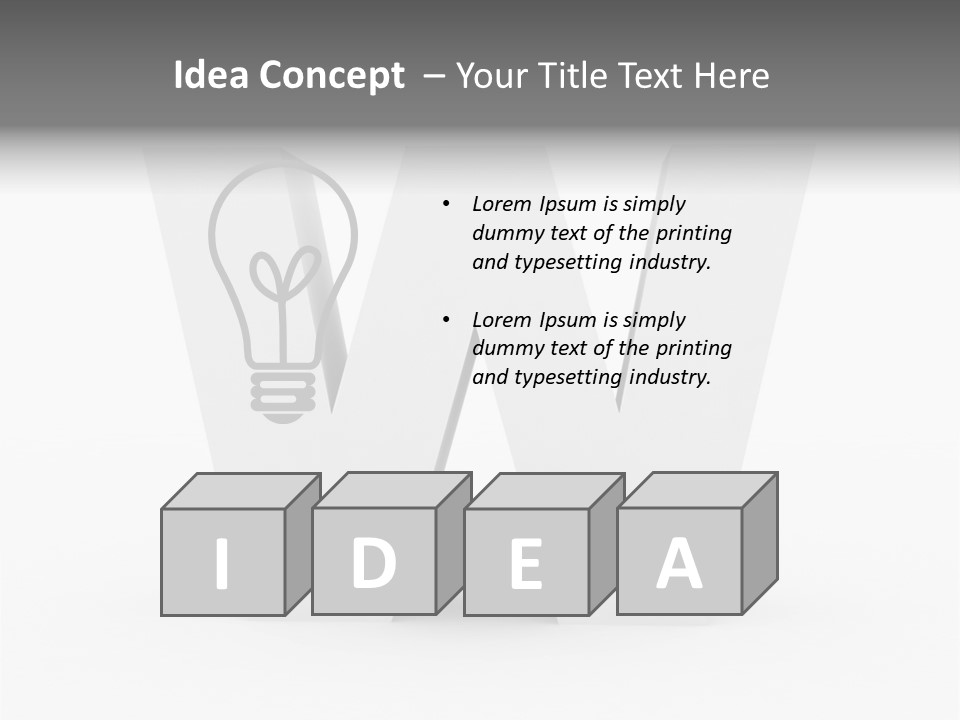 A White Letter With A Shadow On It PowerPoint Template