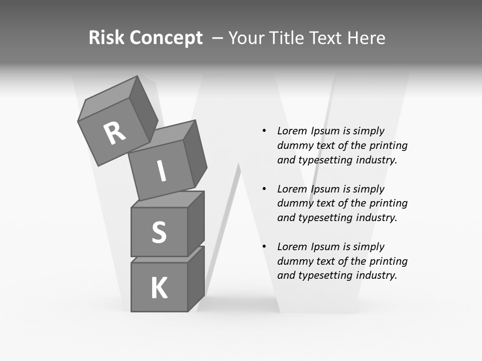 A White Letter With A Shadow On It PowerPoint Template