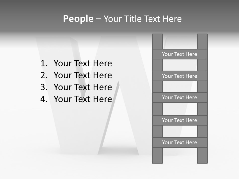 A White Letter With A Shadow On It PowerPoint Template