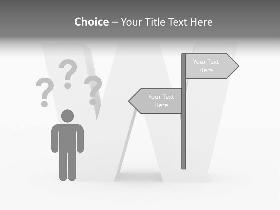 A White Letter With A Shadow On It PowerPoint Template