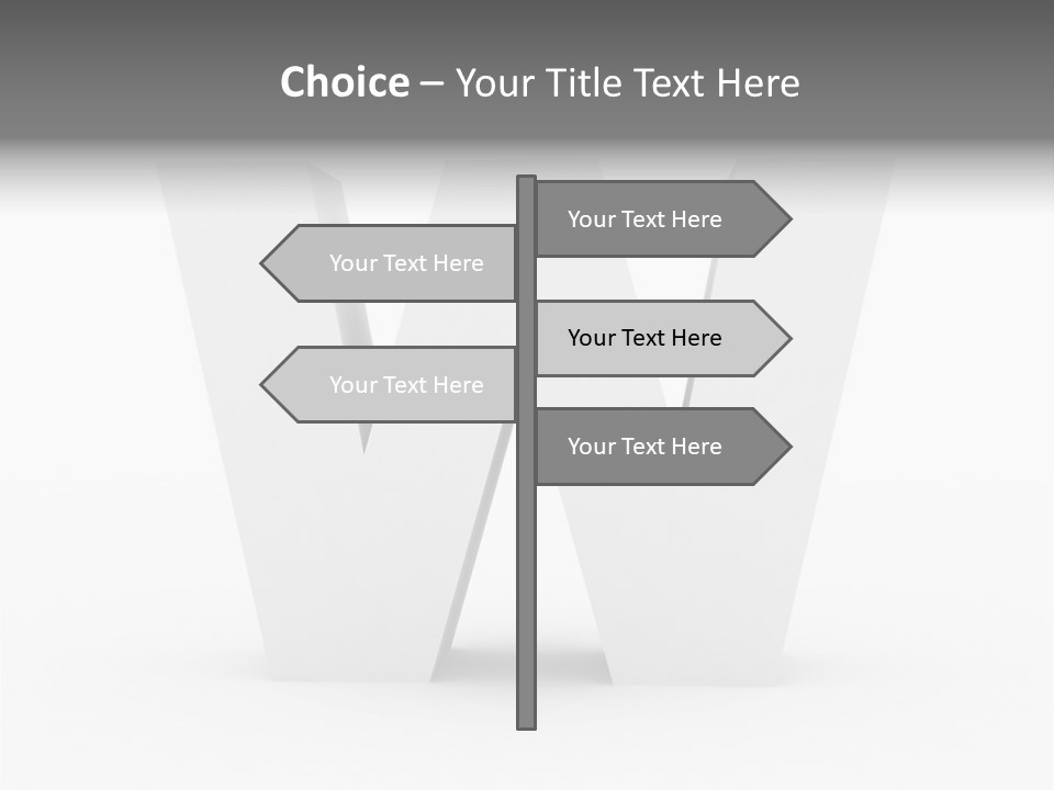 A White Letter With A Shadow On It PowerPoint Template