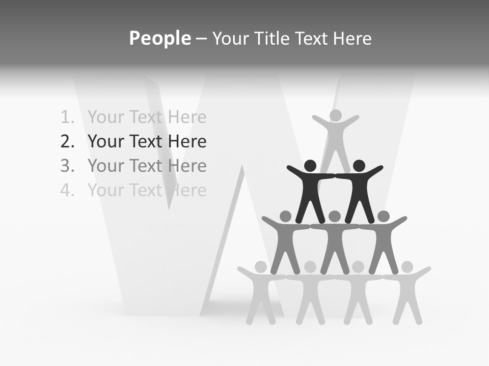 A White Letter With A Shadow On It PowerPoint Template