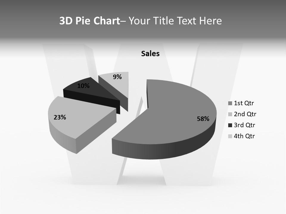 A White Letter With A Shadow On It PowerPoint Template