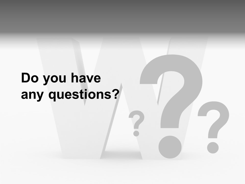 A White Letter With A Shadow On It PowerPoint Template