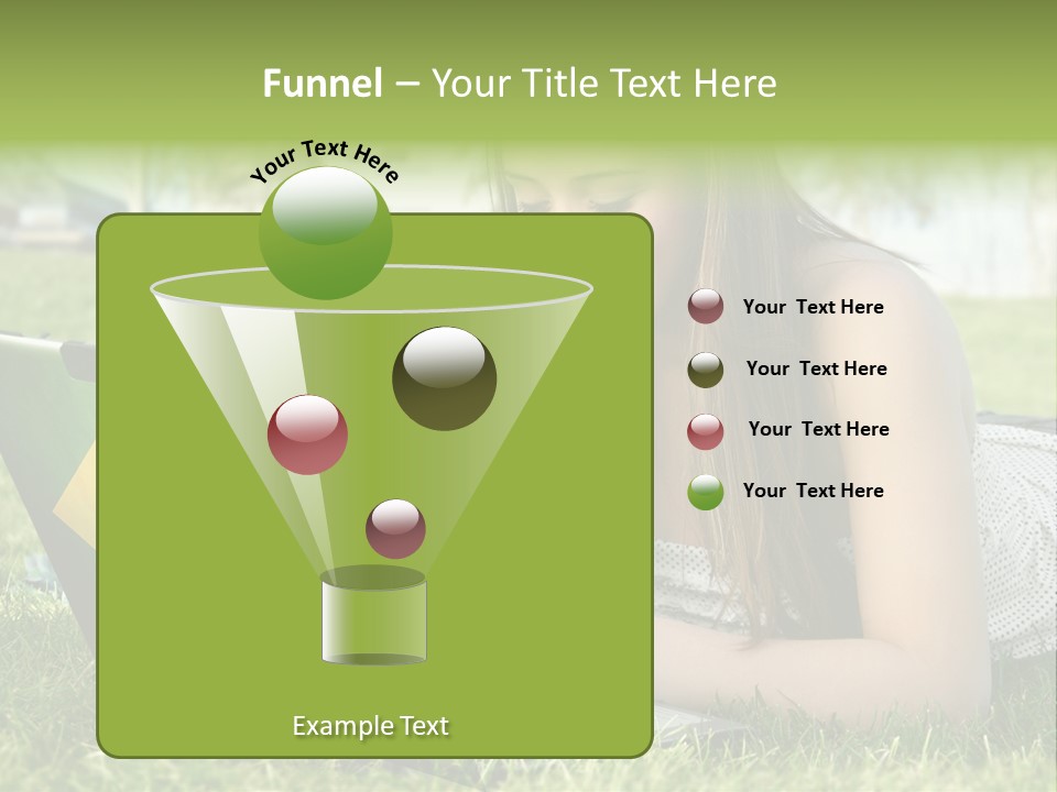 A Woman Laying On The Grass Using A Laptop Computer PowerPoint Template