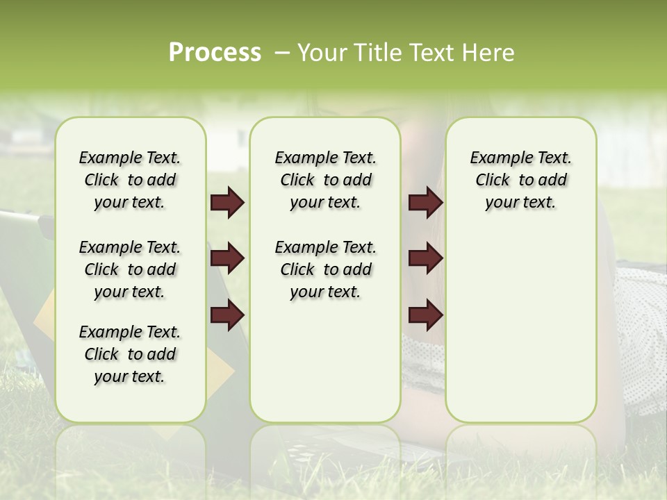 A Woman Laying On The Grass Using A Laptop Computer PowerPoint Template